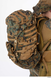 Photos Casey Schneider US Troops backpack detail of uniform upper…